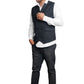 Men's Plaid Double-Breasted Charcoal Waistcoat