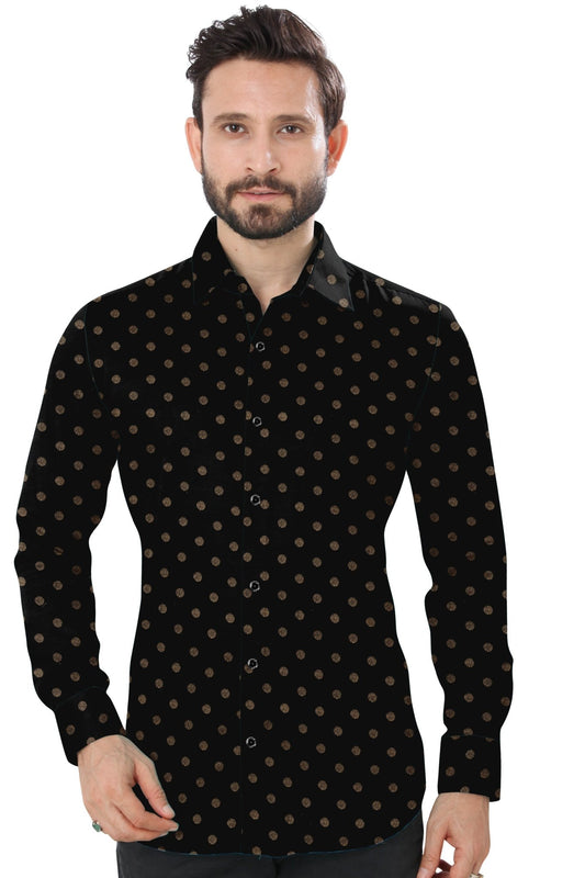 Black Polka Cotton Shirt - styleflea