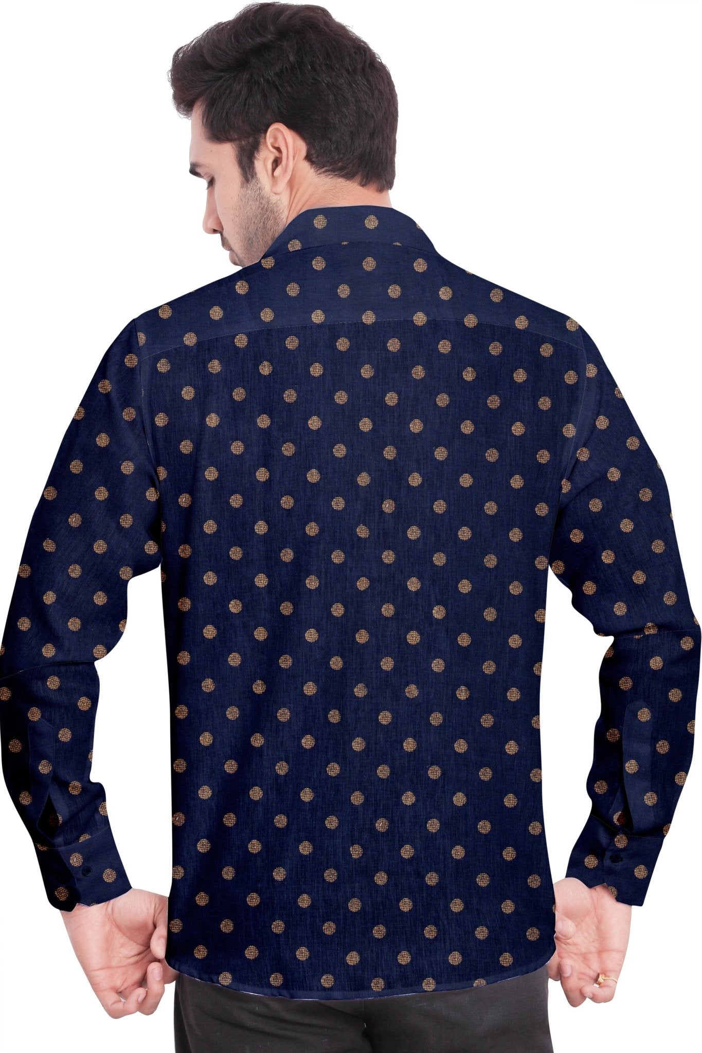 Blue Polka Dot Cotton  Shirt