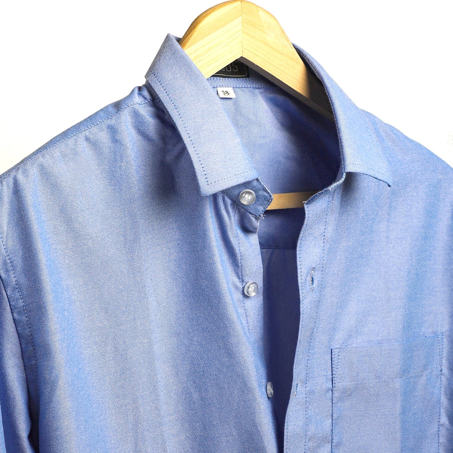 Classic Blue Cotton Shirt - styleflea