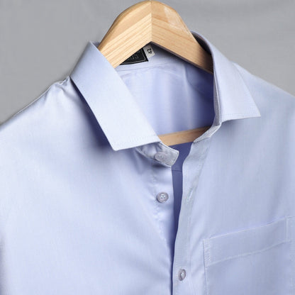 Classic Blue Cotton Shirt - styleflea