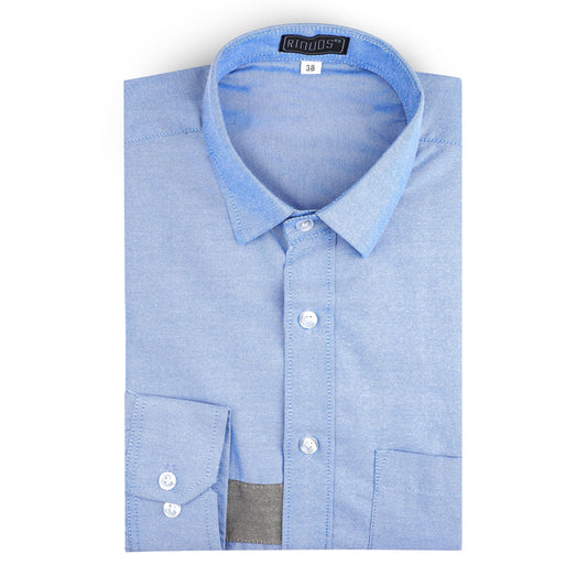 Classic with Elbow Patches Cotton Shirt - styleflea