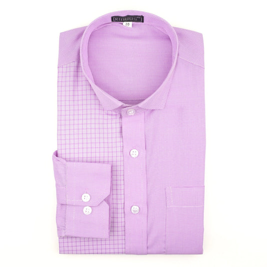 Lavender Checked Cotton Shirt - styleflea