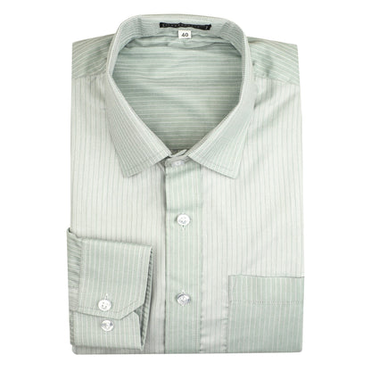 Light Green Stripes Cotton Shirt - styleflea