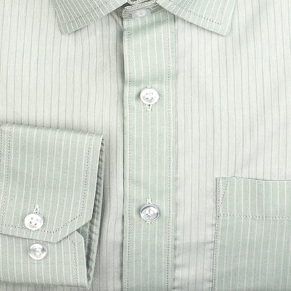 Light Green Stripes Cotton Shirt - styleflea