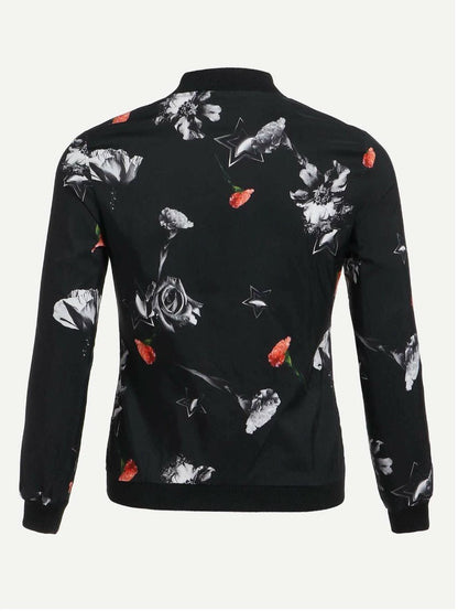 Men Floral Print Jacket - styleflea