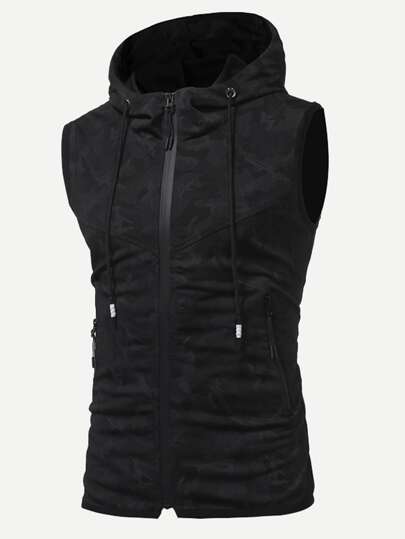 Men Hooded Sleeveless Jacket - styleflea