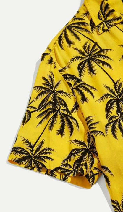 Men Tropical Print Button Front Shirts - styleflea