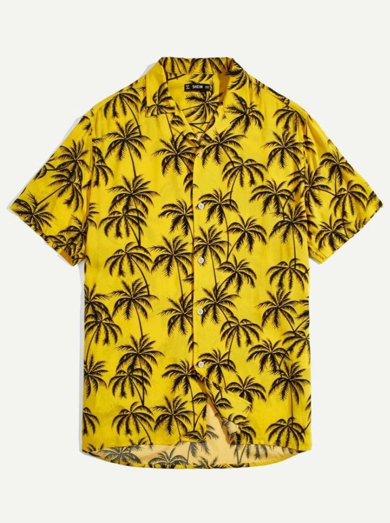 Men Tropical Print Button Front Shirts - styleflea