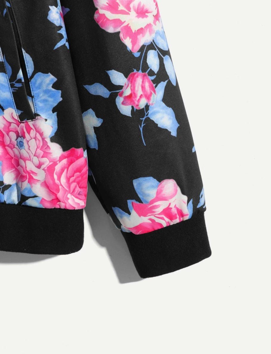 Men Zip Up Floral Jacket - styleflea