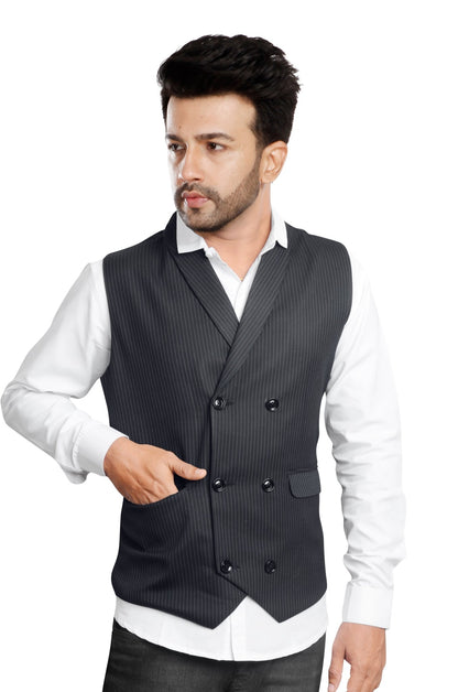 Men’s Charcoal Business Attire Waistcoat - styleflea