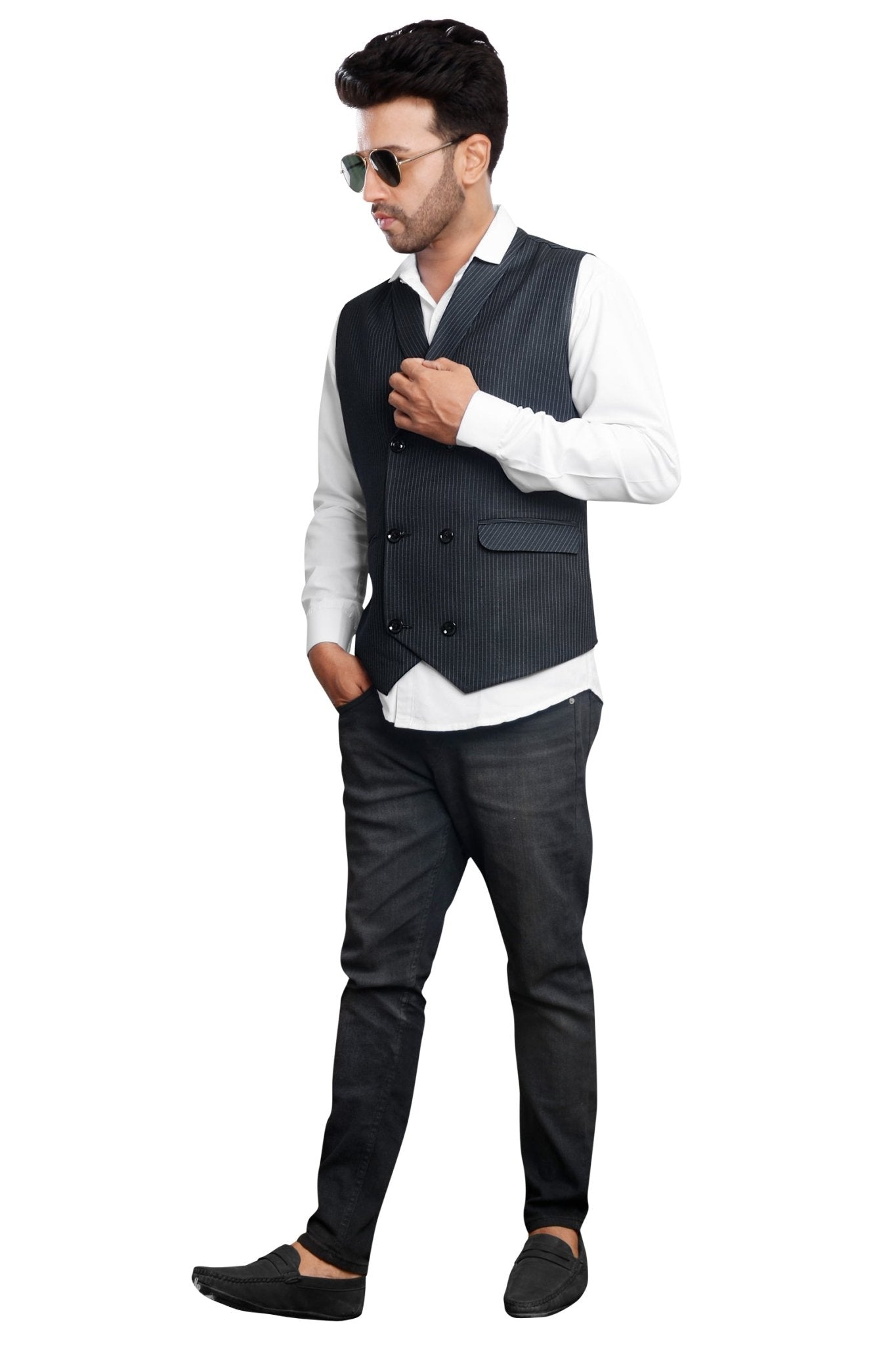 Men’s Charcoal Business Attire Waistcoat - styleflea