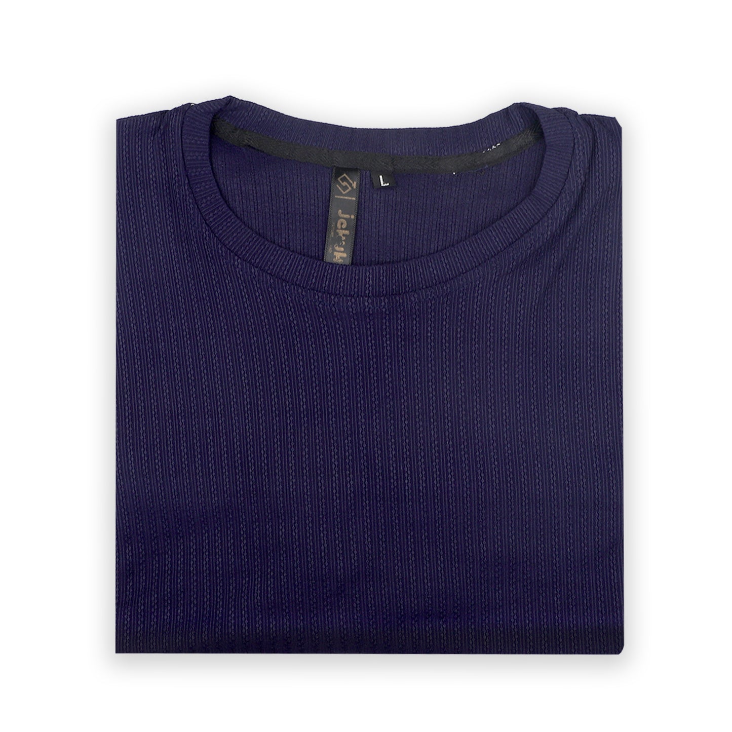 Dark Blue Ribbed Oversized T-Shirt