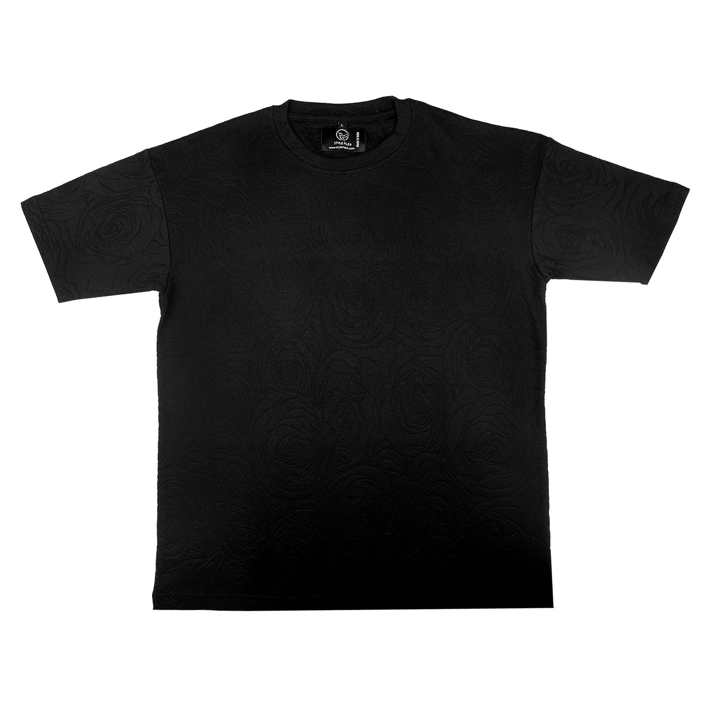 Midnight Rose Embossed Drop Shoulder T-shirt