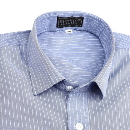 Prestige Blue Striped Cotton Shirt - styleflea