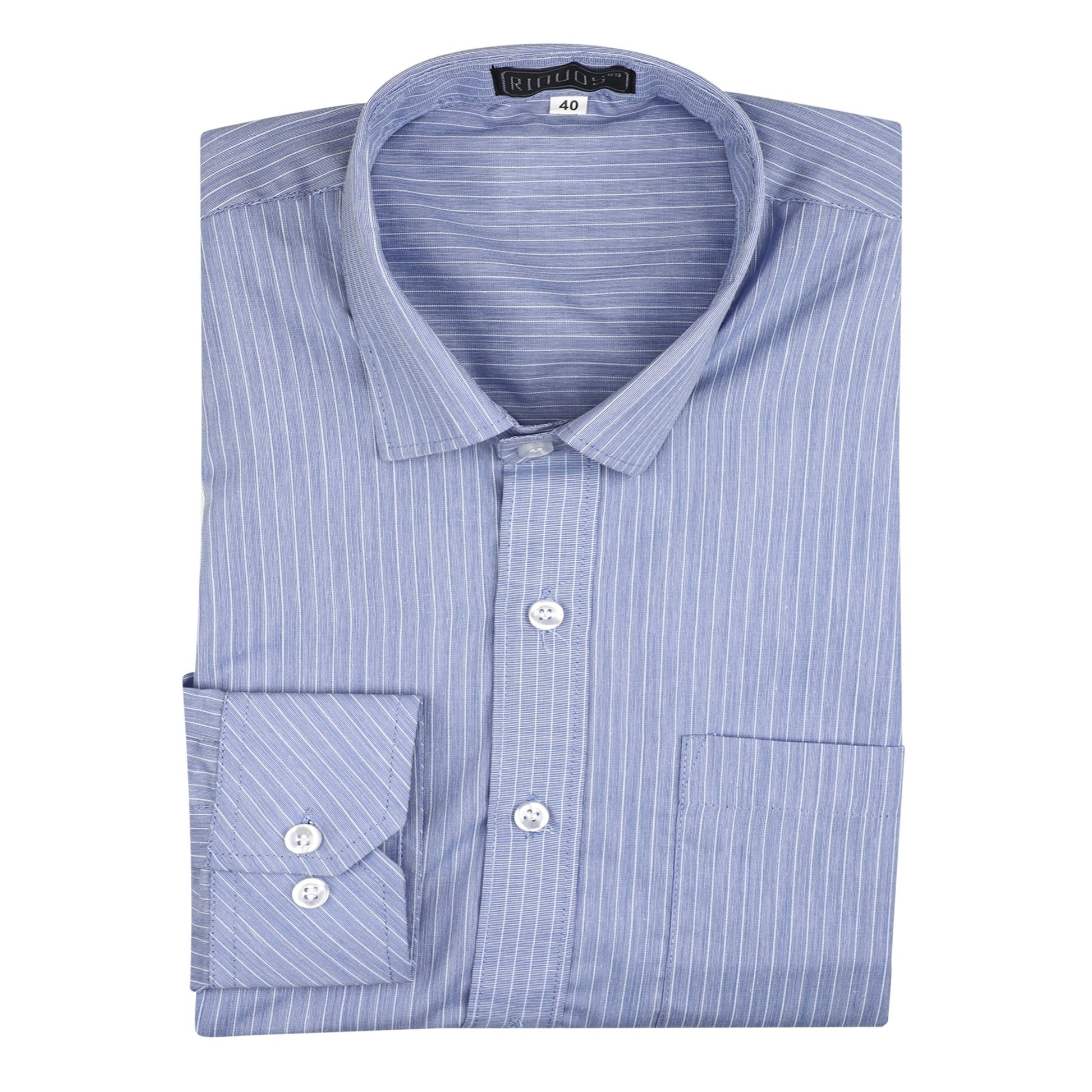 Prestige Blue Striped Cotton Shirt - styleflea