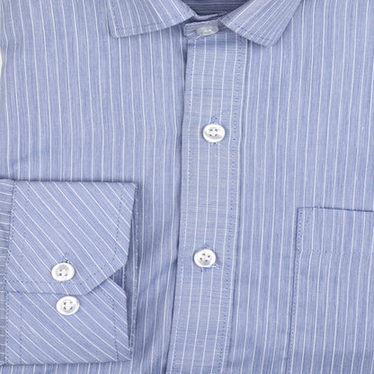 Prestige Blue Striped Cotton Shirt - styleflea