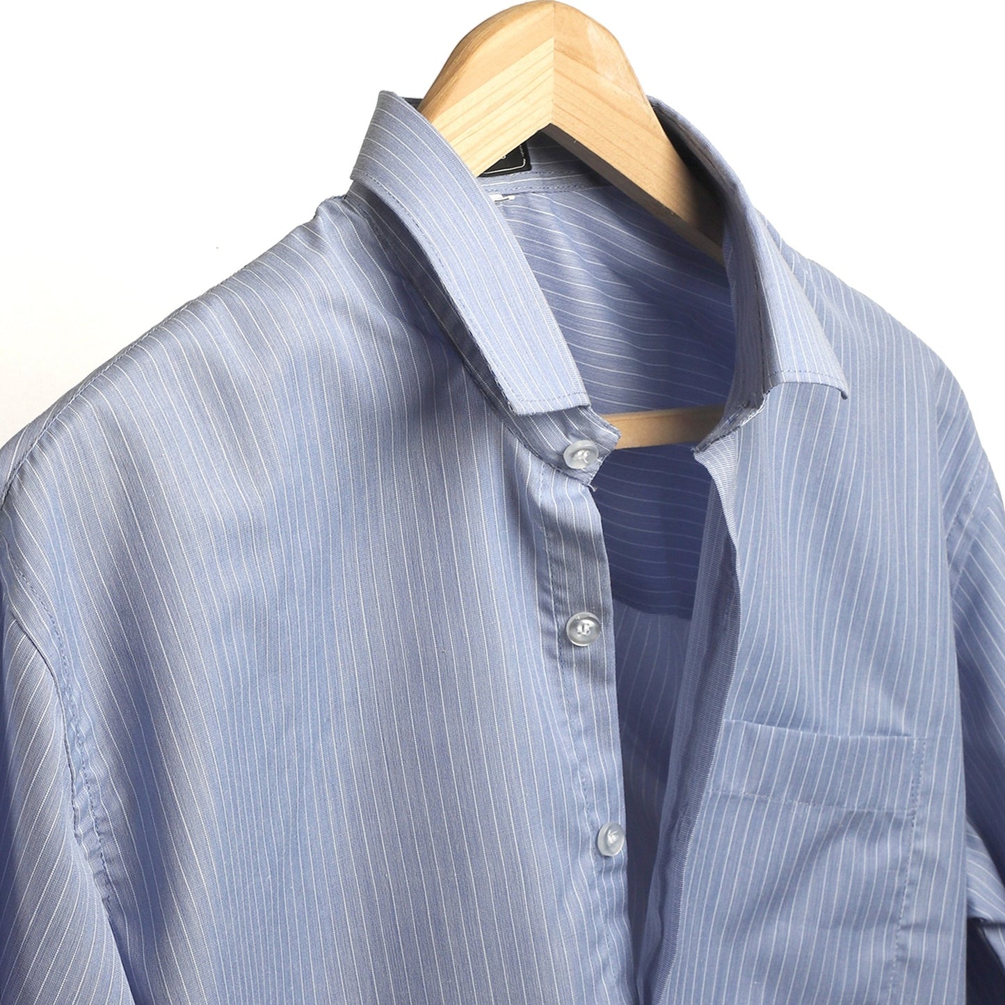 Prestige Blue Striped Cotton Shirt - styleflea