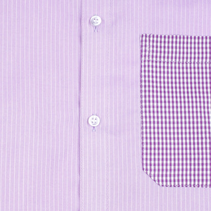 Purple Checkered Cotton Shirt - styleflea