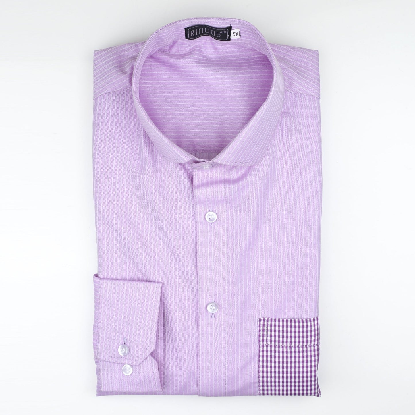 Purple Checkered Cotton Shirt - styleflea