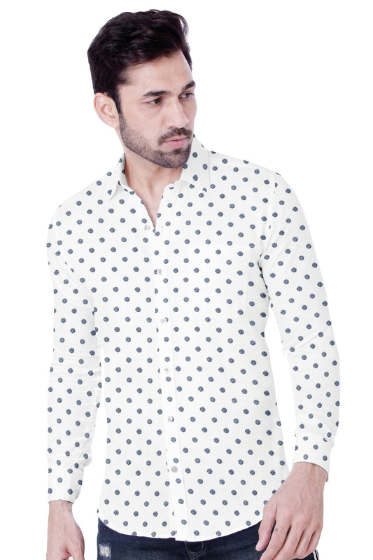 White Polka Dot Cotton Shirt