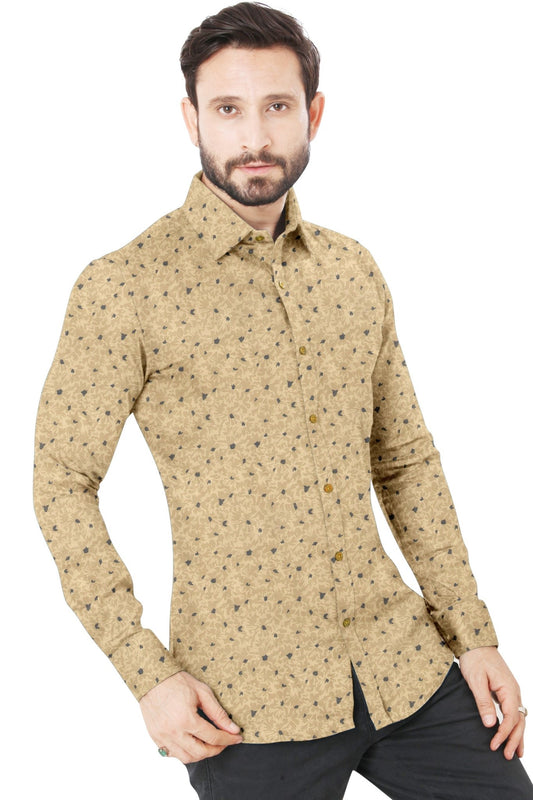 Yellow Printed Cotton Shirt