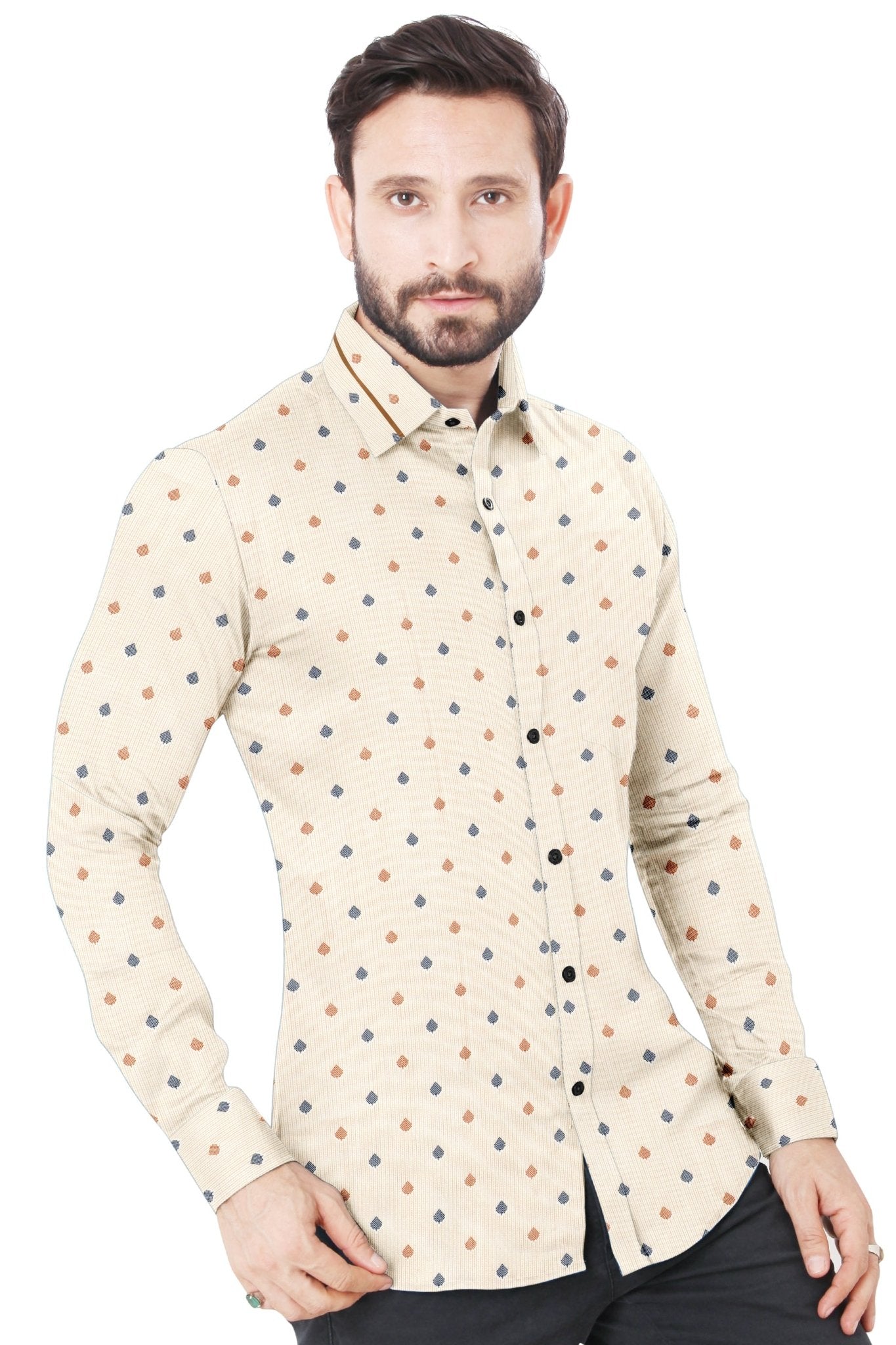 Yellow Printed Cotton Shirt